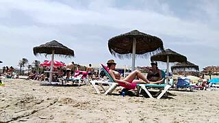 brunette with huge tits ravages beach boldly part 2