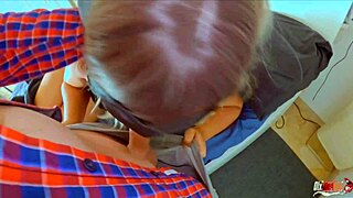 this russian amateur tricked on sofa into creampie action