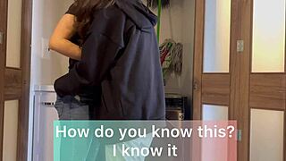 Hot Wife Plays Doctor with Me on Washer Curing with Intense Lesbian Love