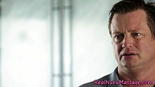 hey, check out this fetish masseuse getting fully spermed after nuru 