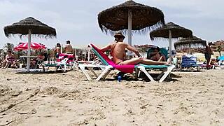brunette with huge tits ravages beach boldly part 2