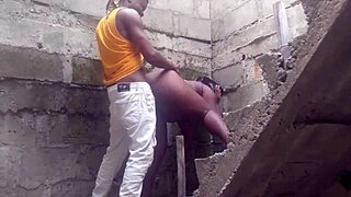 Wow! Bricklayer Neighbor's Monster Cock Pounds My Juicy Shaved Pussy In Unfinished Building!