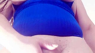 Chubby amateur teases with solo masturbation for watching friends