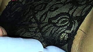 Latina Wife's Black Panties Soaked in Explosive Cumshot Blast