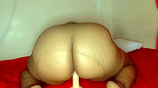 BBW Rides Dildo In Stockings Till Cum Gush