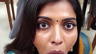Indian office amateurs give deepthroat blowjobs and swallow cum at work
