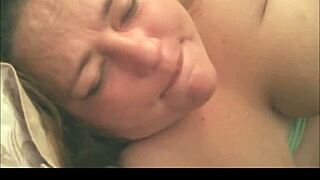 bbw babe's face twists in ecstasy during intense close-up orgasm