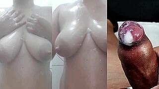 i caught girlfriend naked soaping shower body jerked off hard!