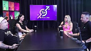 Monica Lima's sizzling interview explodes into steamy bisexual play with hot Latina