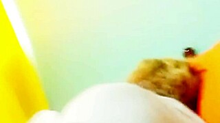 milf's fat ass gapes from dildo doggy pounding