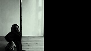 Pinay dances pole in heels aerial hoops striptease