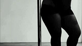 Pinay dances pole in heels aerial hoops striptease