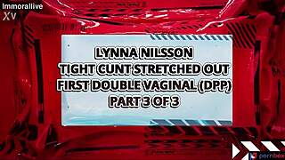 lynna nilsson's tight pussy stretched in emotional double vaginal threesome