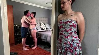 voyeur roommate fingers herself watching girlfriend fuck!