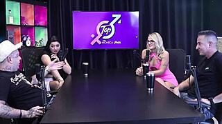 Monica Lima's sizzling interview explodes into steamy bisexual play with hot Latina