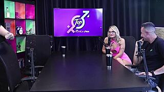 Monica Lima's sizzling interview explodes into steamy bisexual play with hot Latina