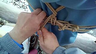 sofi goldfinger bound against sea reads book in intense pov bondage session