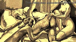 Vintage Erotic Art Featuring Retro Hairy Beavers