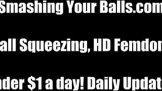 Watch me crush your balls under these sharp pointy heels