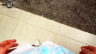 Mature Woman Unaware of Secret Viewer Nearby