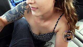 Akira's POV backseat climb begs for sloppy interracial BBC throat fuck?