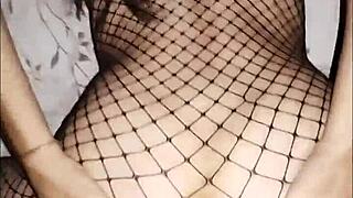 skinny mature wife films close-up pussy play with husband