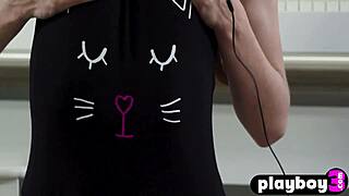 Petite big tits redhead milf poses then bares all