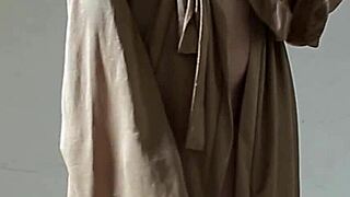 Indonesian cutie preps for shower solo session