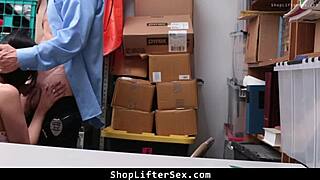 Would shoplifter trade bent over rough fuck for cop immunity in garage?