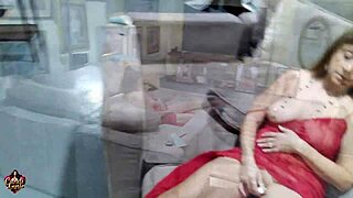 Hey mature Candi Annie spreads legs solo poses photographer pov style