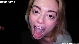 Sophia swallows 12 gloryhole cumshots