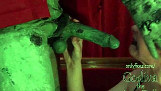 Hey, loving my stiff guys with Godiva the love doll's Halloween blowjob special