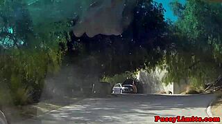 leashed big tits skank roughly doggystyle garage pounded