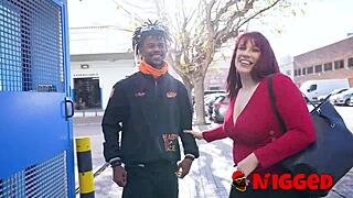 lucia bianco finds a black stranger and smothers him with her huge natural tits in a quick interracial rescue