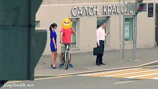 jeny can't hide as cam catches her stripped nude on street