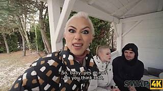 kinky couple swaps wife for young babe's feet massage turning into wild fuck while cuck watches