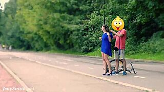 jeny can't hide as cam catches her stripped nude on street