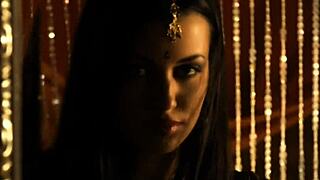 exotic indian brunette teases with slow erotic striptease