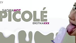 sadira's teasing picole de pirra deepthroat monster cock facial