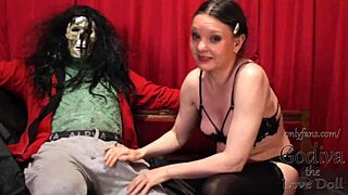 Hey, loving my stiff guys with Godiva the love doll's Halloween blowjob special