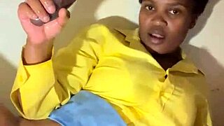 lactating woman milks huge cock on desk with massive cum on tits