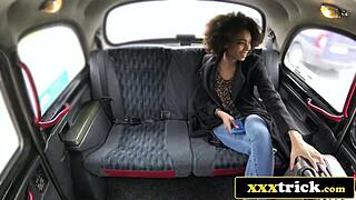 Stunning Brazilian Ebony Bounces Wildly in Czech Taxi Ride