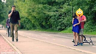 jeny can't hide as cam catches her stripped nude on street