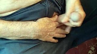 Bobbyblaine edges solo cock to explosive cum sling in voyeur update
