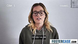 sexy nerdy babe learns stealing costs her tight pussy a hardcore pounding.