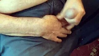 Bobbyblaine edges solo cock to explosive cum sling in voyeur update