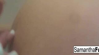 i dive into samantha's wet pussy during our hot bath tub romp