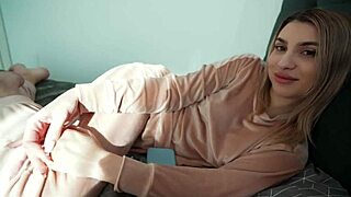 tight teen in panties plays truth or dare, bent over for surprise creampie