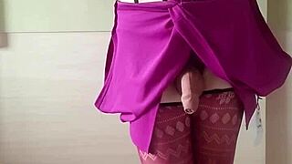 Burgundy lingerie clings tight revealing every sexy curve up close