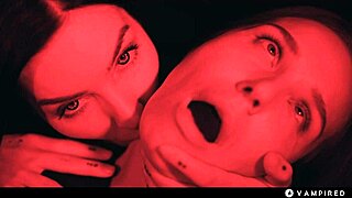 Tattooed dominatrix rips clothes controls redhead slave pussy scissoring vampire lesbian lezdom fuck